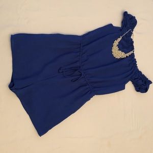 Blue off the shoulder romper